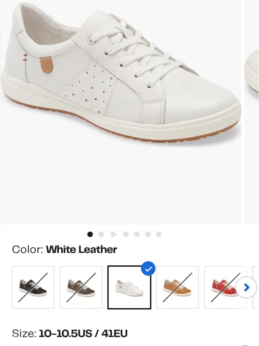 Josef Seibel Caren 01 White Leather Lace-Up Sneakers Size 41EU / 10-10.5 US - Picture 3 of 16